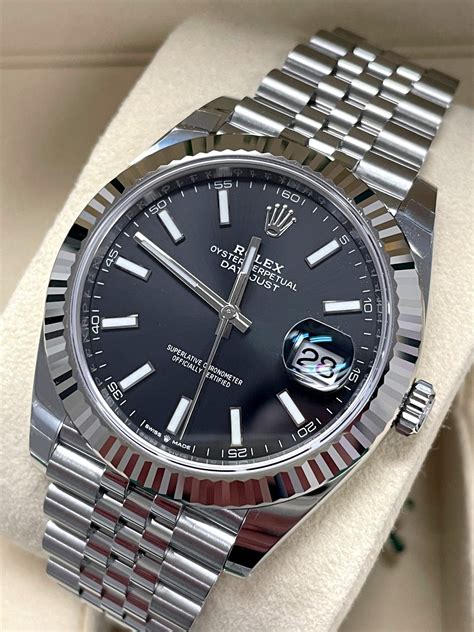 rolex black face date just|2022 rolex datejust 41mm.